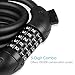Puroma 5-Digit Combination Bike Cable Lock Mounting Bracket, Resettable Self Coiling Cycling Security Bicycle Locks, 5 Feet x 1/2 inch (Black)
