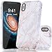 iPhone X Case, Shiny Rose Gold White Gery Marble Design, BAISRKE Clear Bumper Matte TPU Soft Rubber Silicone Cover Phone Case for Apple iPhone X (2017) 5.8 inch