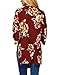 Women's Fall Sheer Floral Kimono Cardigan Capes Loose Cover Up Blouse Maroon L