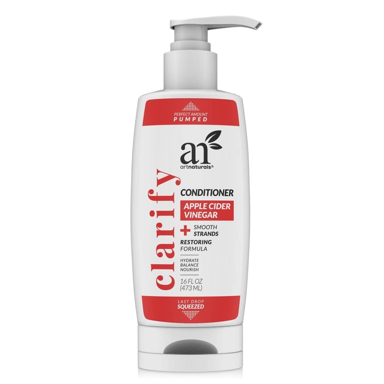 Artnaturals Apple Cider Vinegar Conditioner – (16 Fl Oz / 473ml) – Dual Bottle - Coconut Oil and Vitamin E for Split Ends, Shine and Stronger