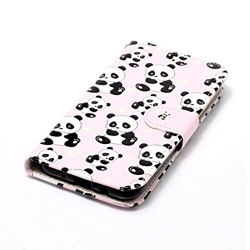 Samsung Galaxy J3 Emerge / J3 Prime / J3 Mission / J3 Eclipse / J3 2017 / J3 Luna Pro Case, Ranyi [Varnish Painting Wallet] [Embossed Pattern] [Card Holder] Flip PU Leather Wallet Case (panda) - Thumbnail 6