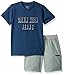 Calvin Klein Toddler Boys Boys 2 Pieces Tee Short Set, Blue, 3T