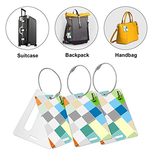 Vakoo Luggage Tags Travel Bag Tags PVC Baggage Tags ID Label Identifier for Suitcase and Handbag (8 Pack)