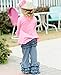 RuffleButts Baby/Toddler Girls Faux Denim Stretchy Flare Pants w/Ruffles - 6-12m