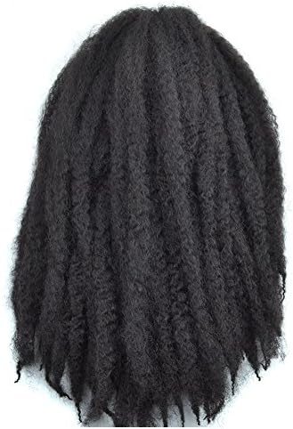 Wanya 18" Afro Twist Braid Hair Kinky Marley Crochet Braids Hair Curly Crotchet Synthetic Braiding Hair 100g/pec(1b,3pcs)