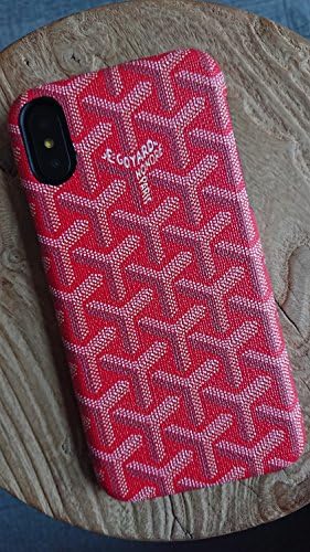 ALONSO iPhoneX (Fast US Deliver Guarantee Fulfilled by Amazon) Luxury Fashion Graphic Monogram Style PU Leather Case Cover for Apple iPhone X iPhone TEN iPhone 10 Only (Red)