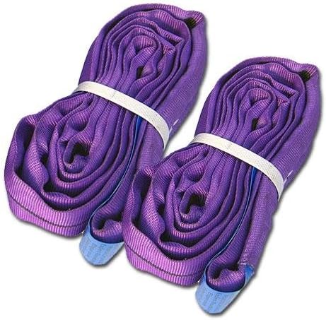 Professional Round Sling 1 t 2 m Circumference Lifting Straps ENorm1492-2 Purple (Set of 2)