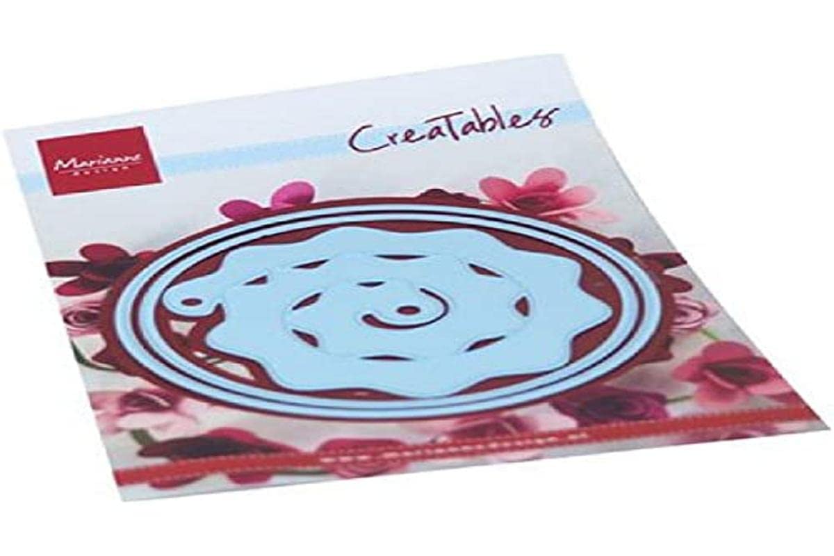 Marianne Design Creatables Round Box & Flower Embossing Stencil, Pink, One Size