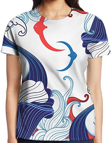 YEXIUSP Marvelous Ocean Comfy Printed Casual T-Shirt Tee Tops For Womens Small