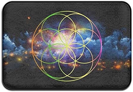 Funny Seed Of Life Rainbow Colors Welcome Mat Doormat
