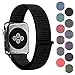 Pantheon Woven Nylon Replacement Apple Watch Band by, Sport Loop Edition, For Men or Women, Strap fits the 38mm or 42mm Apple iWatch, Compatible Series 1, 2, 3, Nike … (Dark Black, 42mm)