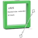 Necklace Extender Silver Sterling Chain Extension for Women Bracelet Safety Security Link for Normal Size Jewelry 3mm Width 2.3" Length