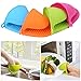 JCBIZ 2-Pack Silicone Oven Mitts Microwave Cooking Baking Tools Kitchen Accessory Pinch Grips Gloves Silicone Pot Holder Red
