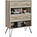 Ameriwood Home Landon Bookcase with Bins, Weathered Oak