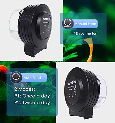 Capetsma Automatic Fish Feeder, Fish Food Vacation Feeder, Adjustable Aquarium Food Fish Tank Timer with Auto Fish Food pellets Dispensers, S/M/L (L (380ML))
