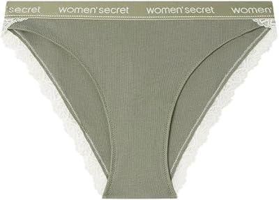 Braga Clásica Algodón Brief, Medium Kaki, L Women's