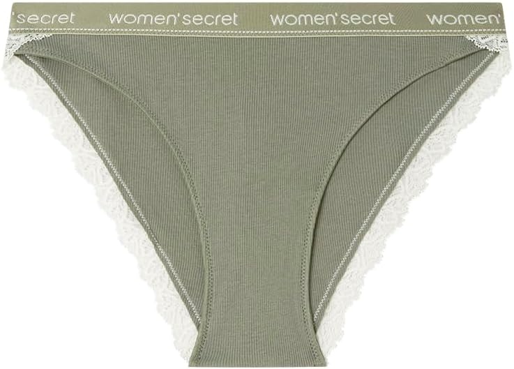 Braga Clásica Algodón Brief, Medium Kaki, L Women's