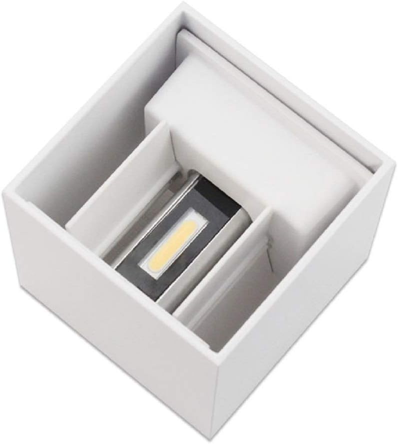 White Shell COB Cube LED Wall Lamp Waterproof IP65 7W Aluminum Light Modern Home Lighting Indoor Outdoor Decoration (cool white 12W)