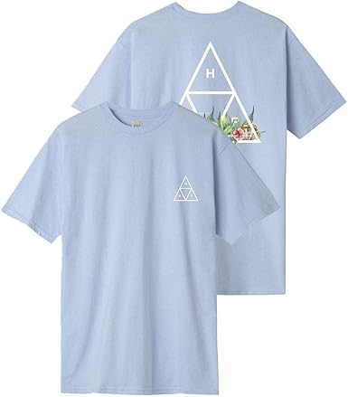 Amazon Com Huf Botanical Garden Triple Triangle T Shirt Light Blue Clothing