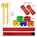 FEPITO 6 in 1 Outdoor Games Combo Set Carnival Cornhole Bean Bags Ring Toss Game Supplies 36 Pcs Set for Field Day Games