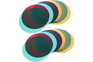 Ipetboom 20Pcs Color Correction Gel Light Filter Sheets - Adhesive Film for Led Spotlight Covers Ambient Light Stickers for H