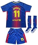 Necmys Youth Sportswear Barcelona Neymar 11 Kids Home Soccer Jersey/Shorts Socks Set