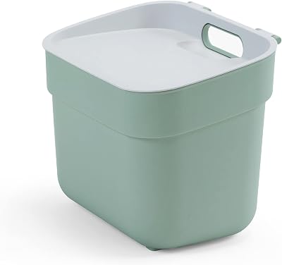 Curver 5L Ready to Collect Recycled Kitchen Bin Green Light Grey Lid