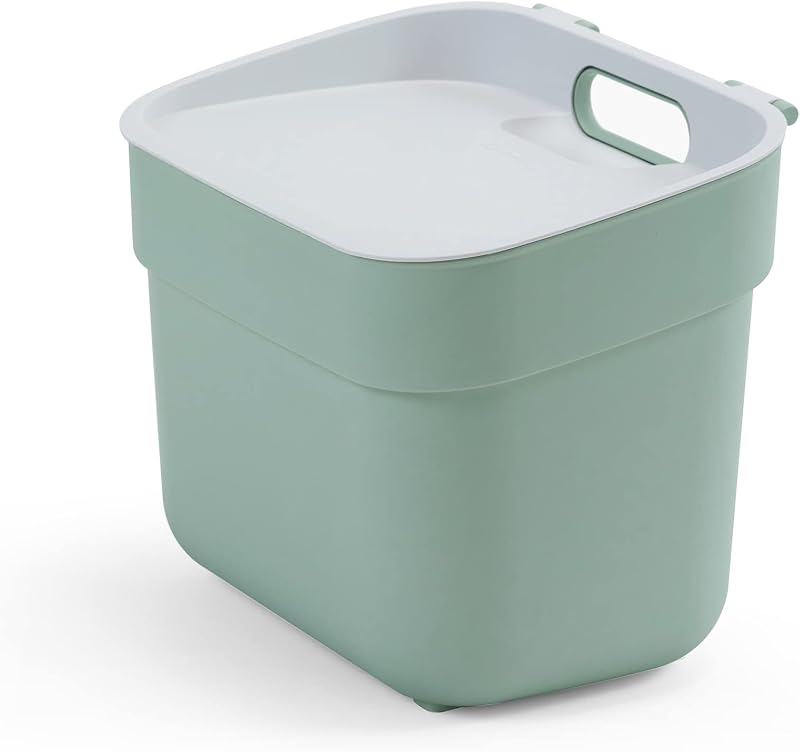 Curver 5L Ready to Collect Recycled Kitchen Bin Green Light Grey Lid