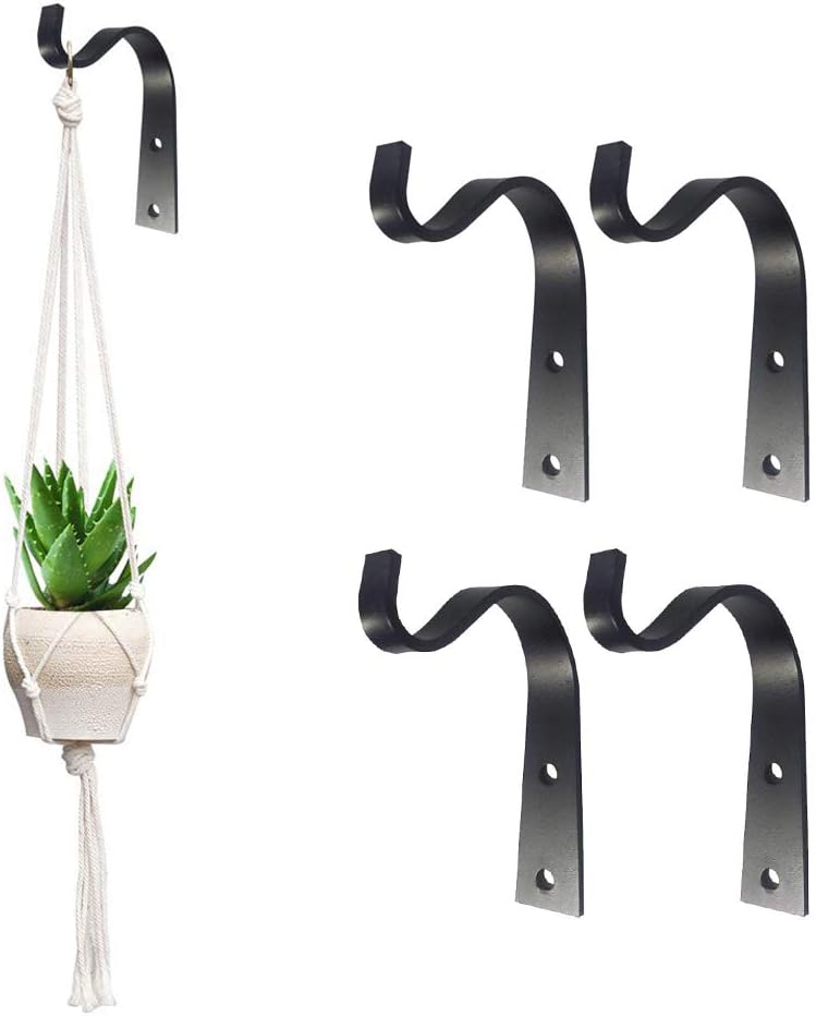 Koitoy Wall Hanging Basket Hook Country House Cast Iron (4 Pieces) Black