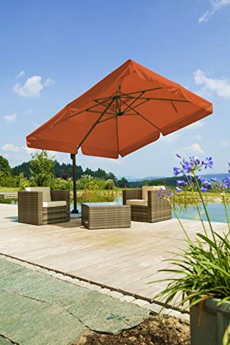 Schneider Sonnenschirm Rhodos, terracotta, 300x300 cm quadratisch, Gestell Aluminium/Stahl, Bespannung Polyester, 23.3… – Bild 4