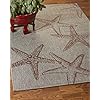 LR Home Captiva Sunset Cay Indoor/Outdoor Area Rug, 7'9" x 9'5", Coral/Beige