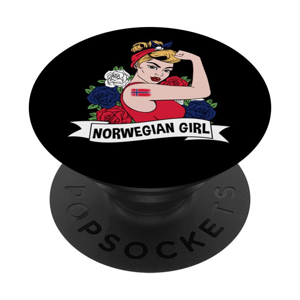 Pride Norway Roots Strong Norwegian Girl PopSockets Swappable PopGrip