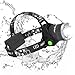 Headlamp, Sungluber 3 Modes Super Bright LED Headlight, Waterproof Flashlight with 90º Moving Zoomable 2Pack Rechargeable 18650 Battery Adjustable Headband for Camping Running Hiking and more