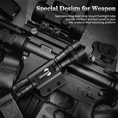 Tactical Flashlights 1200 Lumens Mlok Picatinny Rail Flashlight,3 Modes
