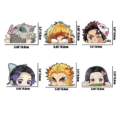 6 PCS Slayer Demon Laptop Stickers Nezuko Anime Car Accessories Funny Cute Vinyl Sticker for Water Bottle/Skateboard/Bike/Hard Hat/Computer/Phone Waterproof Decals Gifts for Adults &Teens