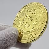 Gold Plated Bitcoin Coin Collectible BitCoin Art Collection Gift Physical