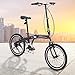 Murtisol Folding Bike 20’’ Hybrid Bicycle Reinforced Frame Commuter Bike with 6 Speeds Derailleur, Durable Frame, Adjustable Seat,Black