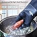 Walfos BBQ Grilling Gloves, Best Versatile Heat Resistant Grill Gloves Silicone Oven Mitts, Thick Long Waterproof Non-Slip Potholder for Barbecue, Cooking, Baking-Full Finger, Hand, Wrist Protection