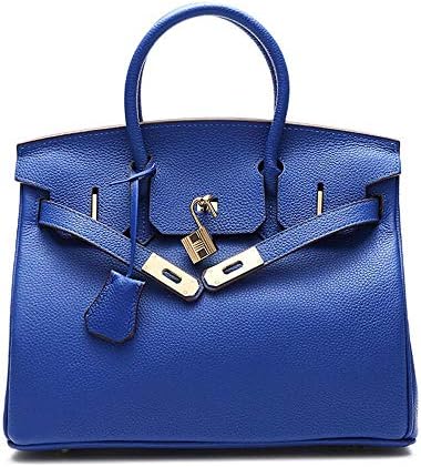 Top unique Women's Padlock Handbag Genuine Leather Top Handle Bag with Gold Hardware