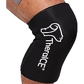 TheraICE Knee Ice Pack Wrap Compression Sleeve for Injuries, Reusable Gel Cold Packs Brace Also for Elbow, Ankle & Calf - Flexible Cold Wrap Recovery for Meniscus, ACL, MCL Pain Relief (L)
