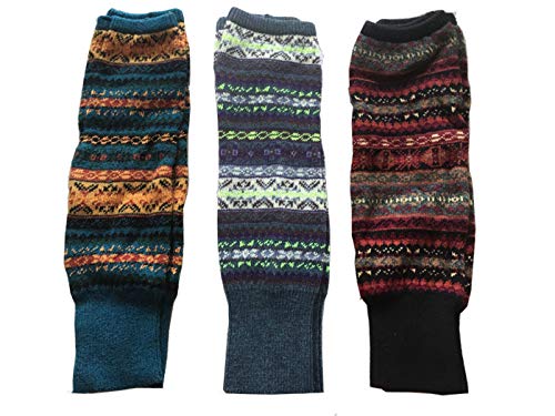 Lucky staryuan Black Friday Women Set of 3 Wool Knit Leg Warmer Boot Warmer (Style 2)
