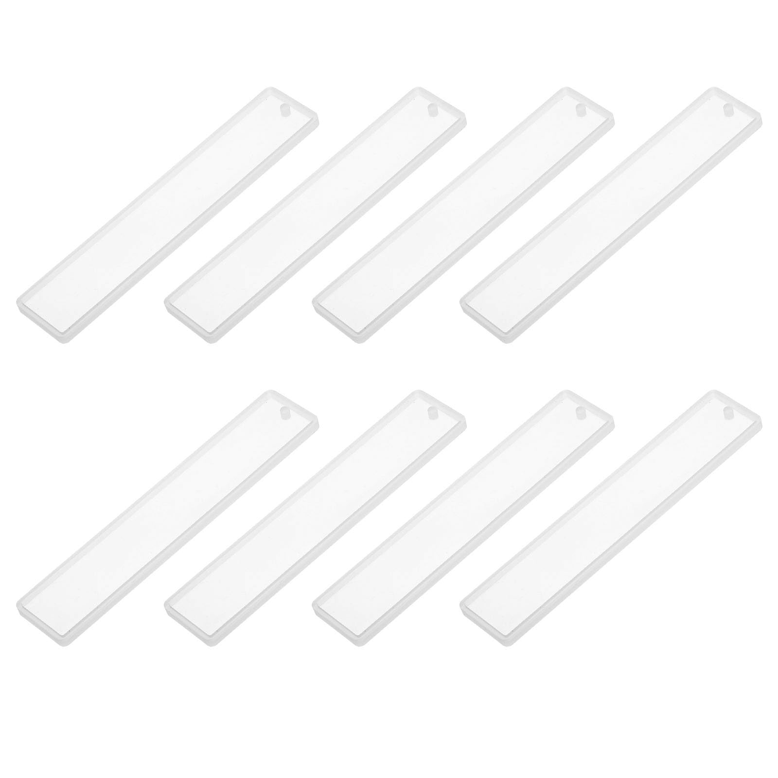 M METERXITY 8 Pack Silicone Planter Mould - Rectangle DIY Bookmarks Moulds Epoxy Resin Coaster Mould Apply to Bookmarks Make Mould (White)