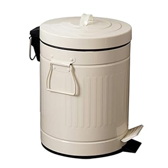 JLmgd Vintage Metal Cubo de Basura,Casa Pedal Bin con Cubo ...