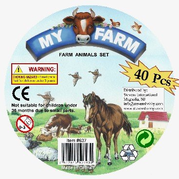 Giant Bucket of Farm Animal Toy Action Figures - 40 Pieces