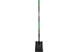 Hooyman Transfer Shovel with Heavy Duty Carbon Steel Head Construction, Ergonomic No-Slip H-Grip, Oversized Steps, and Square Nose Head for Gardening, Land Management, Yard Work, Farming and Outdoors