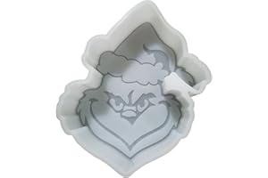 【300+ Design Optional】Fuehbur Christmas Smile Green Head Car Freshie Mold – 4.5" x 5" x 1.25" - Air Freshie Mold Aroma Bead Mold Epoxy Resin Candle Silicone Soap Mold Oven Safe, XL-Timeless Magic Gift