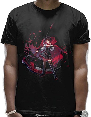 Man Cotton Digital Printing Stylish RWBY Short-Sleeved Shirt For Sports X-Large