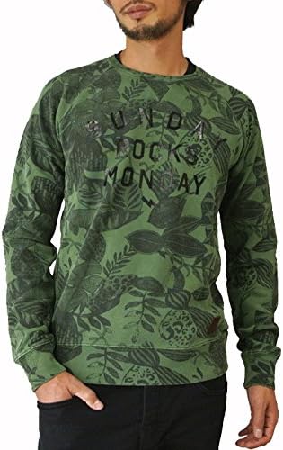 Amazon スコッチ ソーダ Scotch Soda スウェット トレーナー メンズ ブランド 3色 総柄 プリント 裏毛 クルーネック 迷彩 裏パイル ラグラン カモフラ おしゃれ アメカジ 秋冬 青 赤 緑 正規 トレーナー パーカー 通販