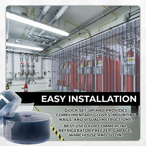 PVC Streifenvorhang Transparent - Türvorhang Für Kühlräume Und Werkstätten