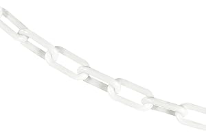 Mr. Chain Plastic Barrier Chain, White, 1.5-Inch Link Diameter, 25-Foot Length (30001-25)